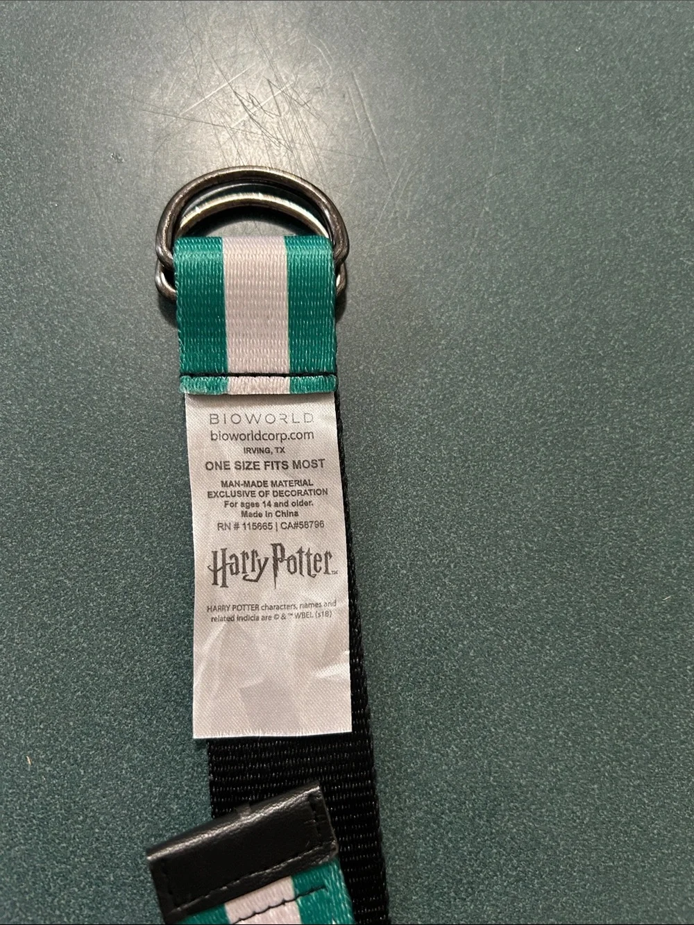 Bioworld Green and White Harry Potter Ribbon Key Strap
